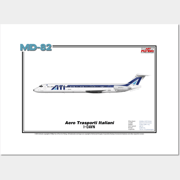 McDonnell Douglas MD-82 - Aero Trasporti Italiani (Art Print) Wall Art by TheArtofFlying